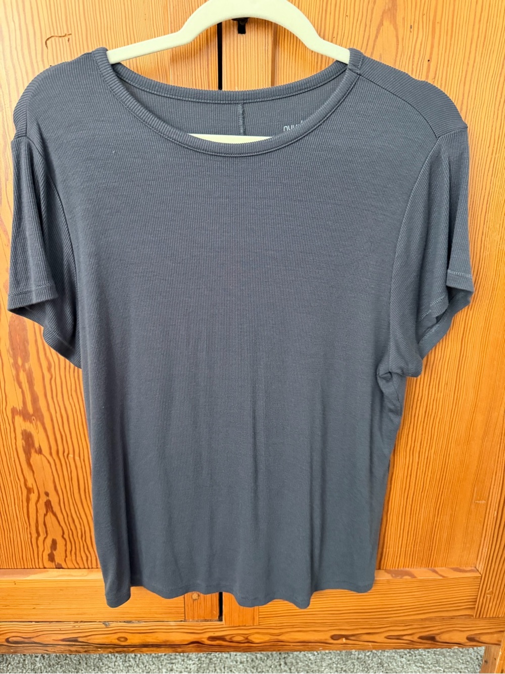 nuuds Charcoal Slinky Rib Short Sleeve Tee